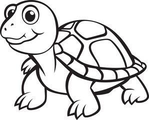 Fototapeta premium Simple Line Art Turtle Icon Graphic Design Basics Clean and Stylish Turtle Emblem Minimal Vector Approach