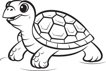 Minimalistic Turtle Icon Chic Graphic Design Whimsical Lineart Turtle Emblem Stylish Vector Art