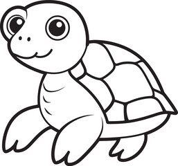 Elegant Turtle Outline Modern Logo Icon Minimalistic Turtle Icon Chic Graphic Design