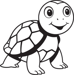 Stylish Turtle Emblem Whimsical Vector Art Simple Line Art Turtle Logo Chic Logo Concept