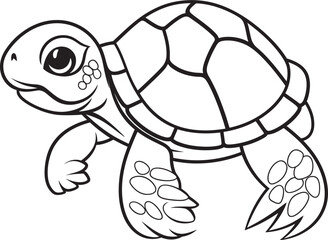 Whimsical Turtle Symbol Minimalistic Vector Art Chic Line Drawing of Turtle Clean Logo Icon