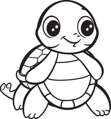 Clean Lineart Turtle Badge Minimalistic Vector Concept Sleek Turtle Outline Stylish Logo Design