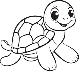 Simple Line Art Turtle Icon Minimalistic Vector Illustration Clean and Stylish Turtle Emblem Chic Graphic Concept