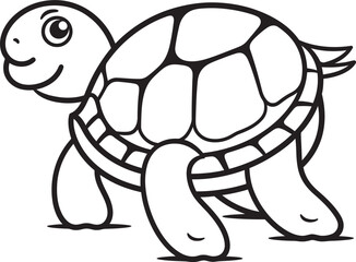 Chic Line Drawing of Turtle Elegant Graphic Icon Simple Line Art Turtle Icon Minimalistic Vector Design