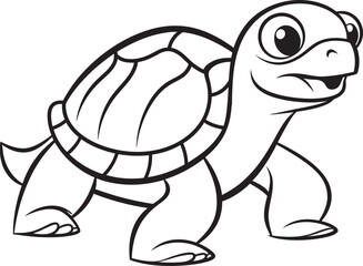 Minimalistic Turtle Vector Contemporary Graphic Element Whimsical Turtle Emblem Simple Vector Illustration