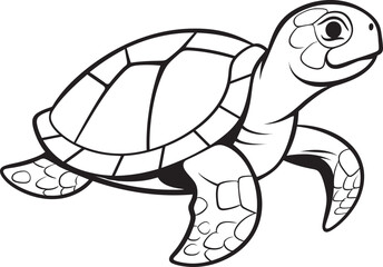 Modern Turtle Badge Clean Graphic Illustration Simple Line Art Turtle Logo Elegant Vector Art