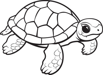 Minimal Turtle Logo Clean Vector Concept Elegant Turtle Outline Stylish Logo Icon