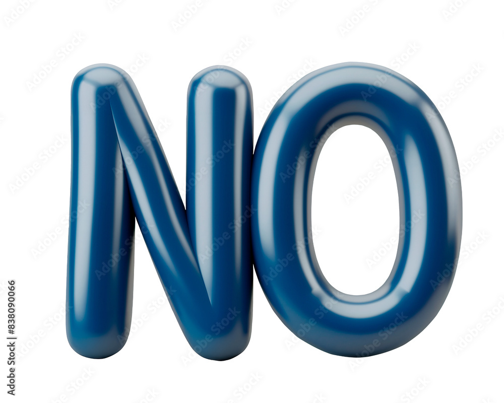 Fototapete photo with inflatable word with matte dark blue letters 