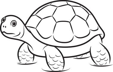 Clean Lineart Turtle Badge Whimsical Logo Creation Sleek Turtle Outline Modern Graphic Symbol