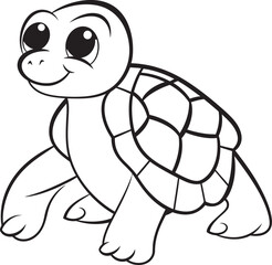 Minimal Turtle Icon Contemporary Vector Elegant Line Art Turtle Symbol Whimsical Graphic