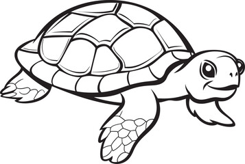 Simple Line Art Turtle Icon Modern Graphic Style Clean and Minimal Turtle Design Stylish Vector Artwork