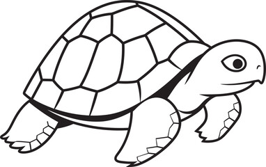 Chic Turtle Vector Clean Logo Icon Simple Line Drawing of Turtle Stylish Vector Art