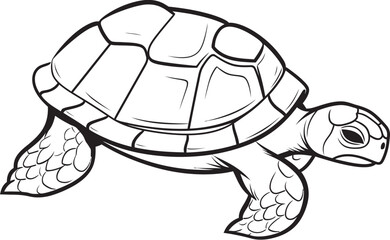 Minimalistic Turtle Vector Clean and Effective Icon Stylish Lineart Turtle Emblem Elegant Logo Illustration