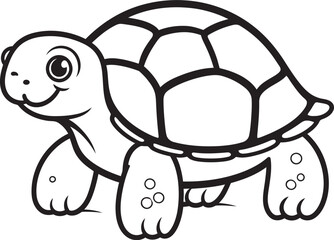 Chic Turtle Logo Minimalistic Graphic Perspective Simple Line Art Turtle Icon Contemporary Vector Illustration