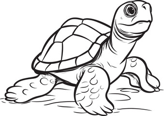 Whimsical Lineart Turtle Emblem Minimalist Vector Icon Minimalistic Turtle Vector Stylish Graphic Art