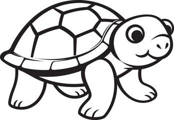 Elegant Turtle Outline Chic Vector Element Stylish Lineart Turtle Icon Minimal Graphic Symbol