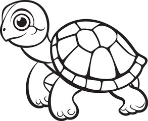Simple Line Art Turtle Logo Clean and Effective Design Elegant Turtle Outline Chic Vector Element
