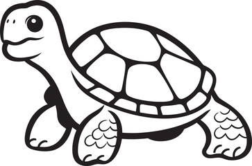 Chic Turtle Vector Design Whimsical Logo Approach Clean Line Drawing of Turtle Modern Graphic Art