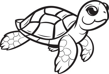 Whimsical Lineart Turtle Emblem Elegant Concept Minimalist Turtle Badge Chic Graphic