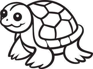 Elegant Turtle Outline Chic Vector Element Stylish Lineart Turtle Icon Minimal Graphic Symbol