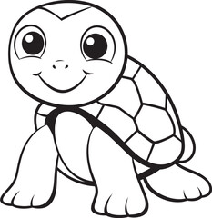 Simple Line Art Turtle Icon Minimalistic Graphic Illustration Clean and Stylish Turtle Icon Elegant Vector Concept