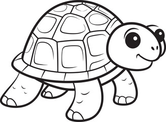 Simple Line Art Turtle Icon Contemporary Vector Illustration Clean Lineart Turtle Badge Whimsical Logo Creation