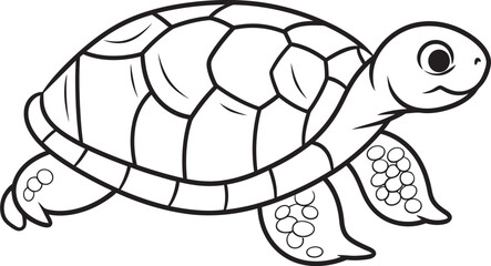 Whimsical Lineart Turtle Badge Iconic Logo Symbol Minimalistic Turtle Icon Stylish Graphic Element