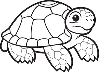 Chic Turtle Vector Design Minimalistic Logo Approach Simple Line Drawing of Turtle Whimsical Graphic Icon