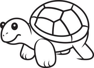 Modern Turtle Symbol Minimal Vector Representation Simple Line Art Turtle Logo Elegant Graphic Design