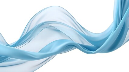 Abstract transparent blue silk waves texture on a white background. Curved waves pattern for artistic and business illustration design.