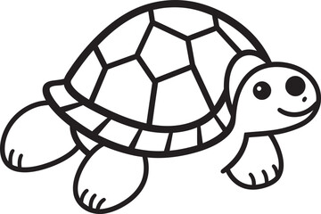 Chic Turtle Logo Minimalistic Graphic Design Simple Line Art Turtle Icon Contemporary Vector Illustration