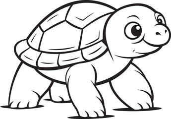 Stylish Turtle Symbol Clean and Simple Vector Art Chic Turtle Outline Whimsical Logo Perspective