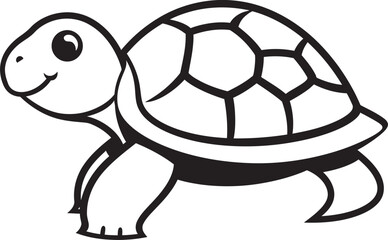 Modern Turtle Symbol Whimsical Graphic Element Minimalist Turtle Icon Clean and Simple Vector Art