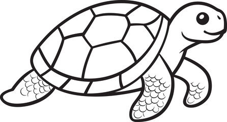 Chic Lineart Turtle Outline Whimsical Vector Minimalist Turtle Logo Elegant Graphic Design