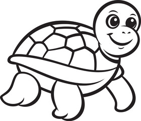 Chic Turtle Logo Minimalistic Graphic Perspective Simple Line Art Turtle Icon Contemporary Illustration
