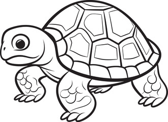 Simple Line Art Turtle Icon Contemporary Illustration Clean Lineart Turtle Badge Elegant Logo Creation