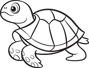 Minimalistic Turtle Vector Clean and Effective Icon Stylish Lineart Turtle Emblem Elegant Logo Illustration