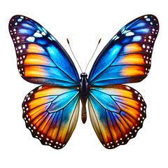 PNG A Butterfly With Blue and Orange Wings