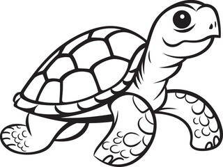Modern Turtle Symbol Whimsical Graphic Element Minimalist Turtle Icon Clean and Simple Vector Art