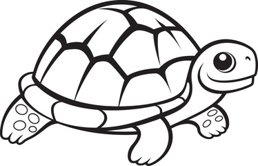 Simple Turtle Line Art Chic Logo Icon Elegant Line Drawing of Turtle Minimalistic Vector