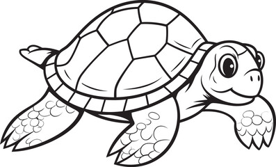 Chic Turtle Outline Stylish Logo Design Minimalist Turtle Icon Whimsical Graphic Art