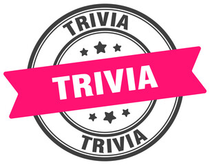 trivia stamp. trivia label on transparent background. round sign