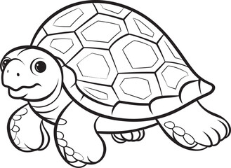 Stylish Line Art Turtle Symbol Clean Vector Art Modern Turtle Badge Elegant Graphic