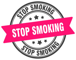 stop smoking stamp. stop smoking label on transparent background. round sign