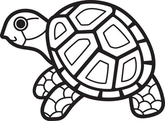 Sleek Turtle Outline Minimalistic Graphic Art Simple Line Art Turtle Emblem Contemporary Design