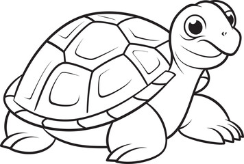 Clean Lineart Turtle Vector Stylish Icon Sleek Turtle Outline Minimalistic Graphic Art