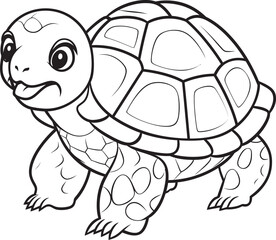 Simple Line Art Turtle Emblem Contemporary Design Whimsical Turtle Logo Clean Vector Icon