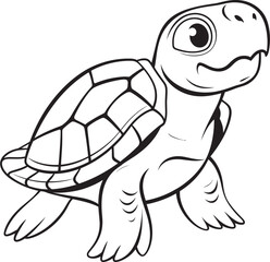 Whimsical Lineart Turtle Emblem Iconic Design Minimalistic Turtle Icon Clean Vector Art