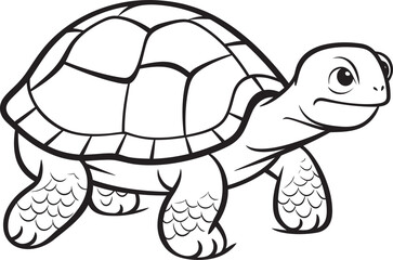 Elegant Line Drawing of Turtle Modern Logo Concept Chic Lineart Turtle Outline Simple Vector