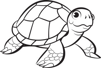 Stylish Line Art Turtle Symbol Clean Icon Simple Line Drawing of Turtle Modern Vector Art